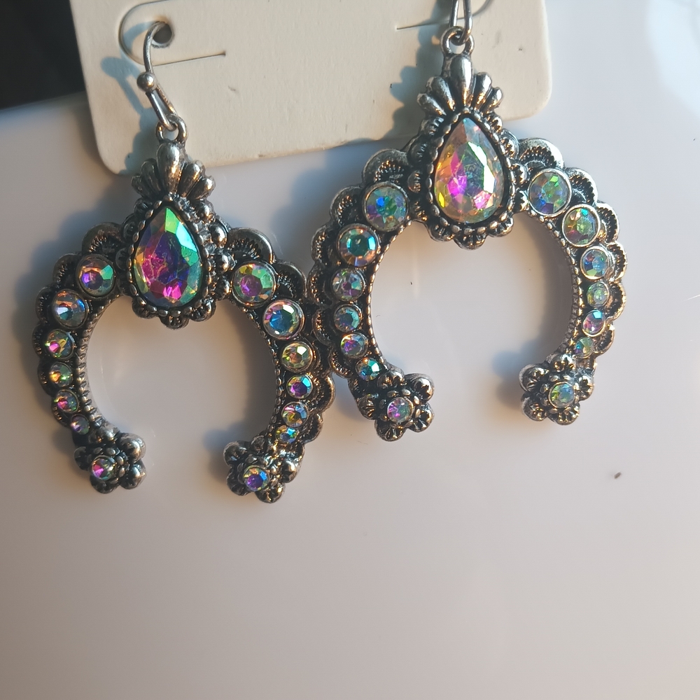 Iridescent Silver Earrings